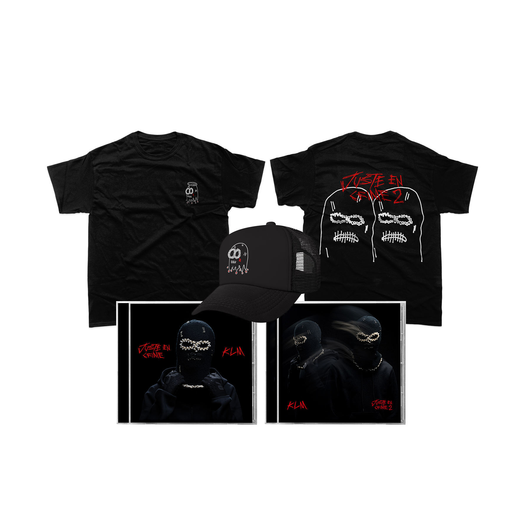 MÉGAPACK CD « Juste en Crime » + « Juste en Crime 2 » + T-shirt + Casquette